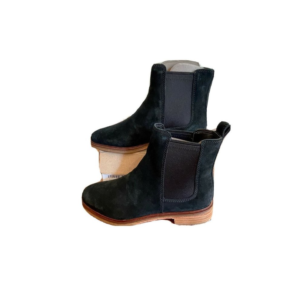 Clarks Clarksdale Arlo Ankle Boots Black Suede Slip on Size 8.5